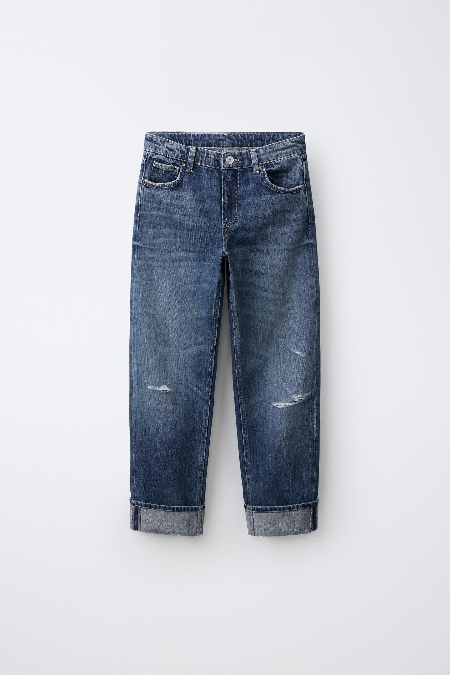 Детские джинсы Zara Distressed Straight, цвет: Синий — фото 2
