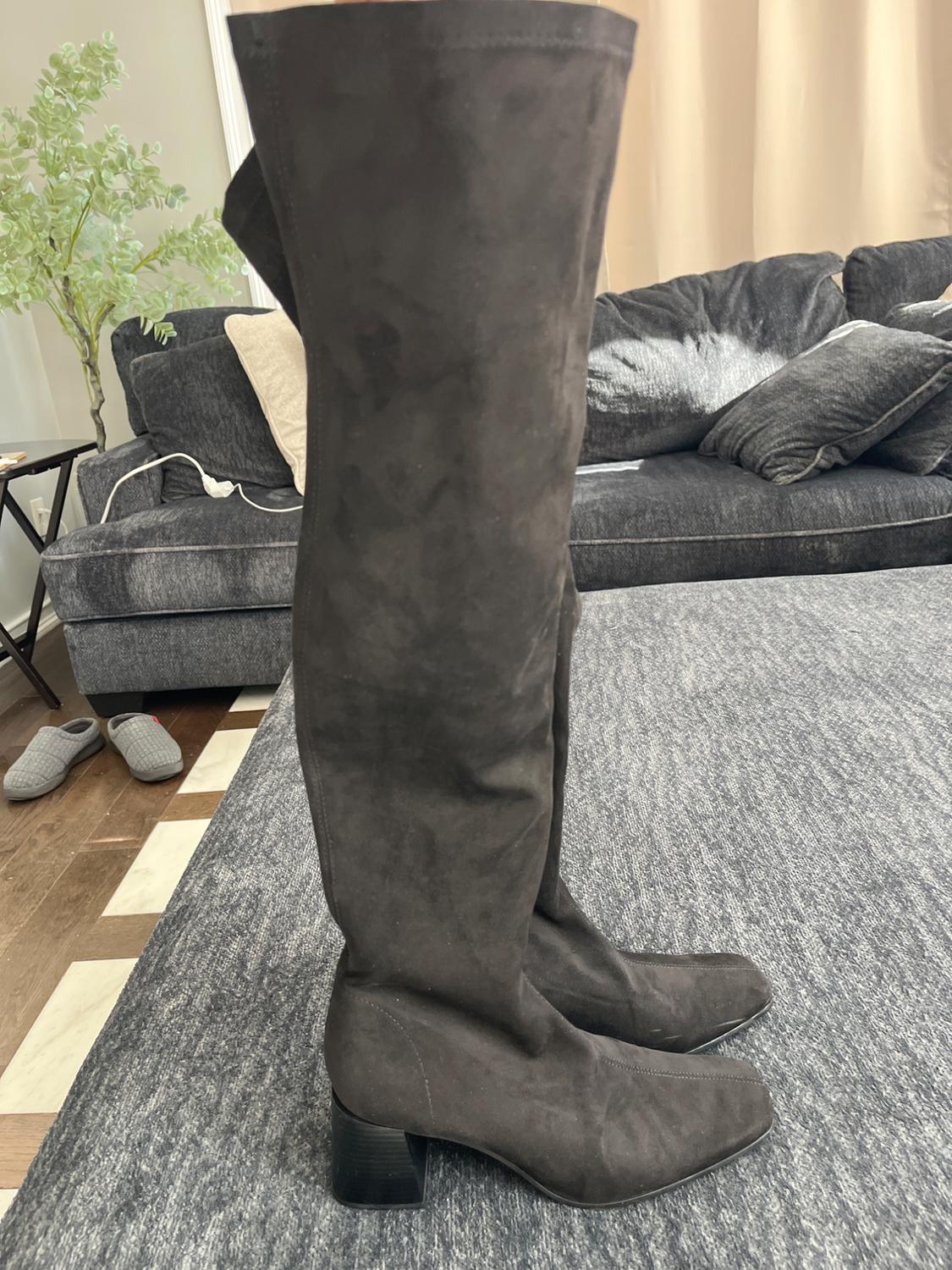 STRETCHY OVER THE KNEE BOOTS. SUEDE MATERIAL. - Image 6