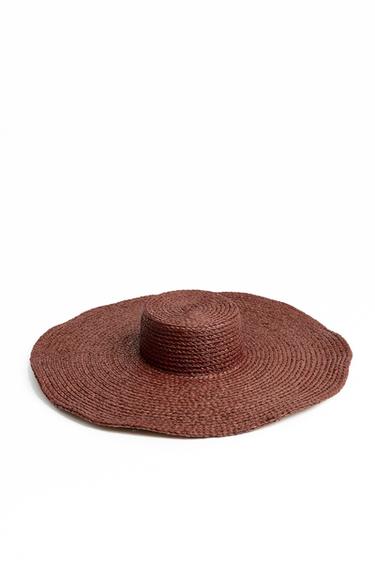 RAFFIA FLOPPY HAT - Brown by Zara