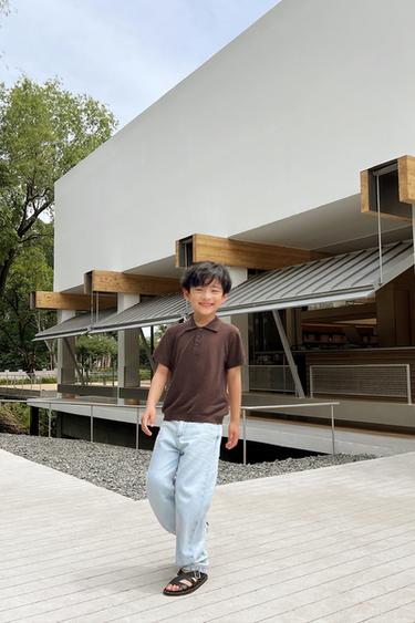 LINEN/COTTON POLO SHIRT - Brown by Zara