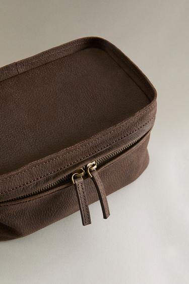 FADED LEATHER WASH BAG - Brown by Zara - Image 5