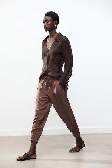 FLOWING JOGGERS - Brown by Zara - Image 2