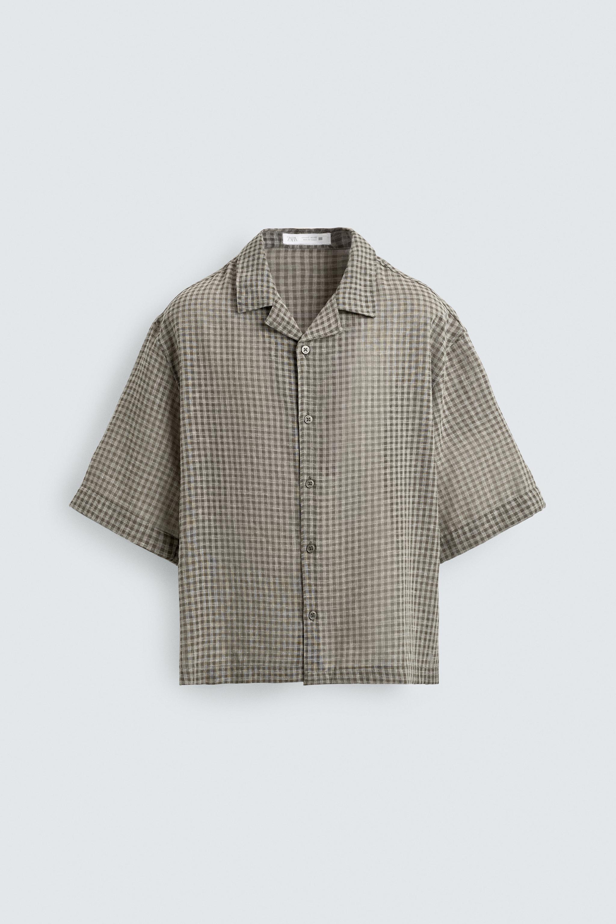 RELAXED FIT PLAID JACQUARD SHIRT