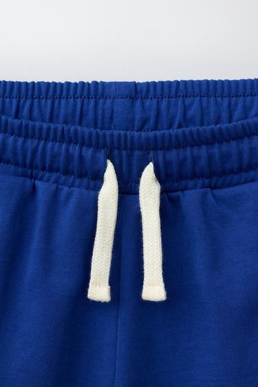 BERMUDA EN MOLLETON À LISERÉS EN CONTRASTE - Bleu roi de Zara - Image 2