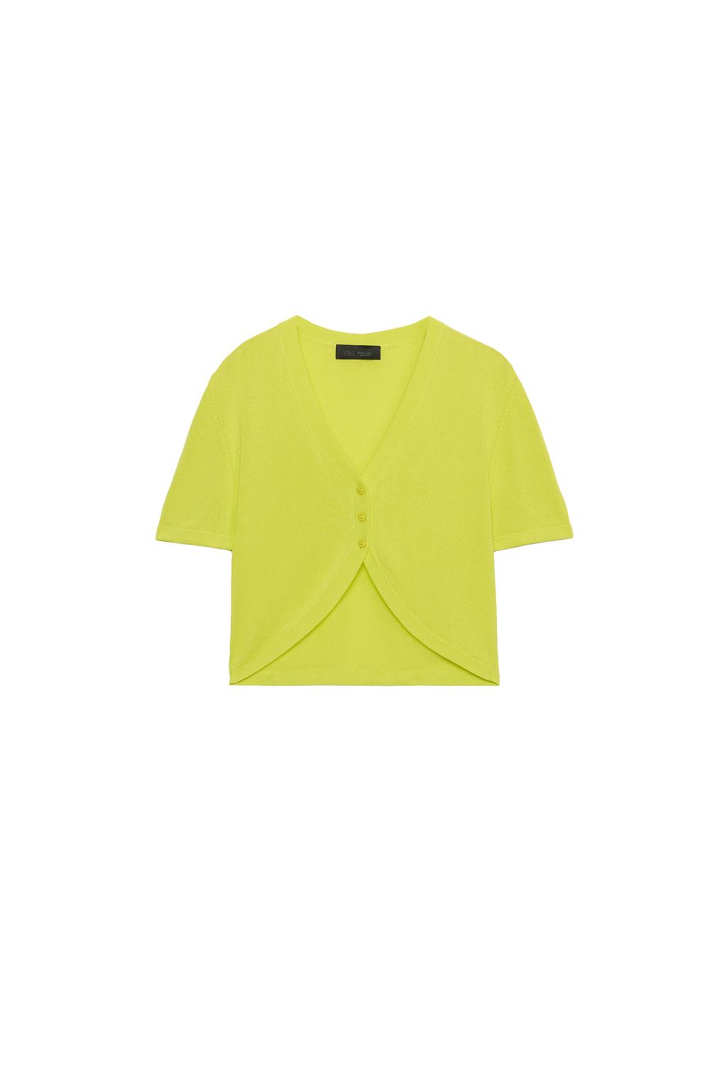 CROPPED V-NECK KNIT JACKET - image 3