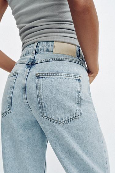 Z1975 STRAIGHT HIGH-WAIST CROSSOVER WAIST JEANS - Light blue by Zara - Image 6