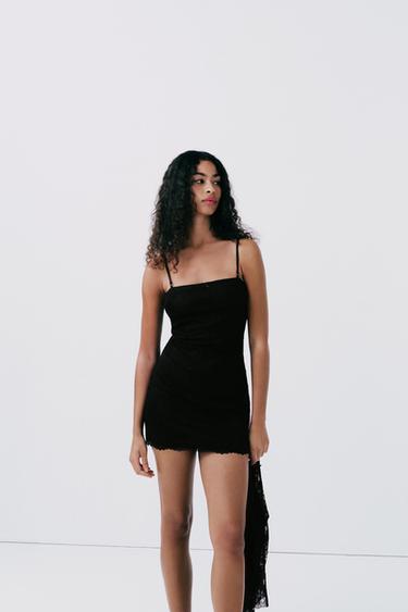 КРУЖЕВНОЕ ПЛАТЬЕ — ЧЕРНЫЙ от Zara — изображение 0