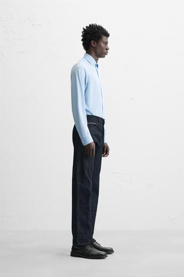CHEMISE ÉLASTIQUE TEXTURÉE - Bleu ciel de Zara - Image 3
