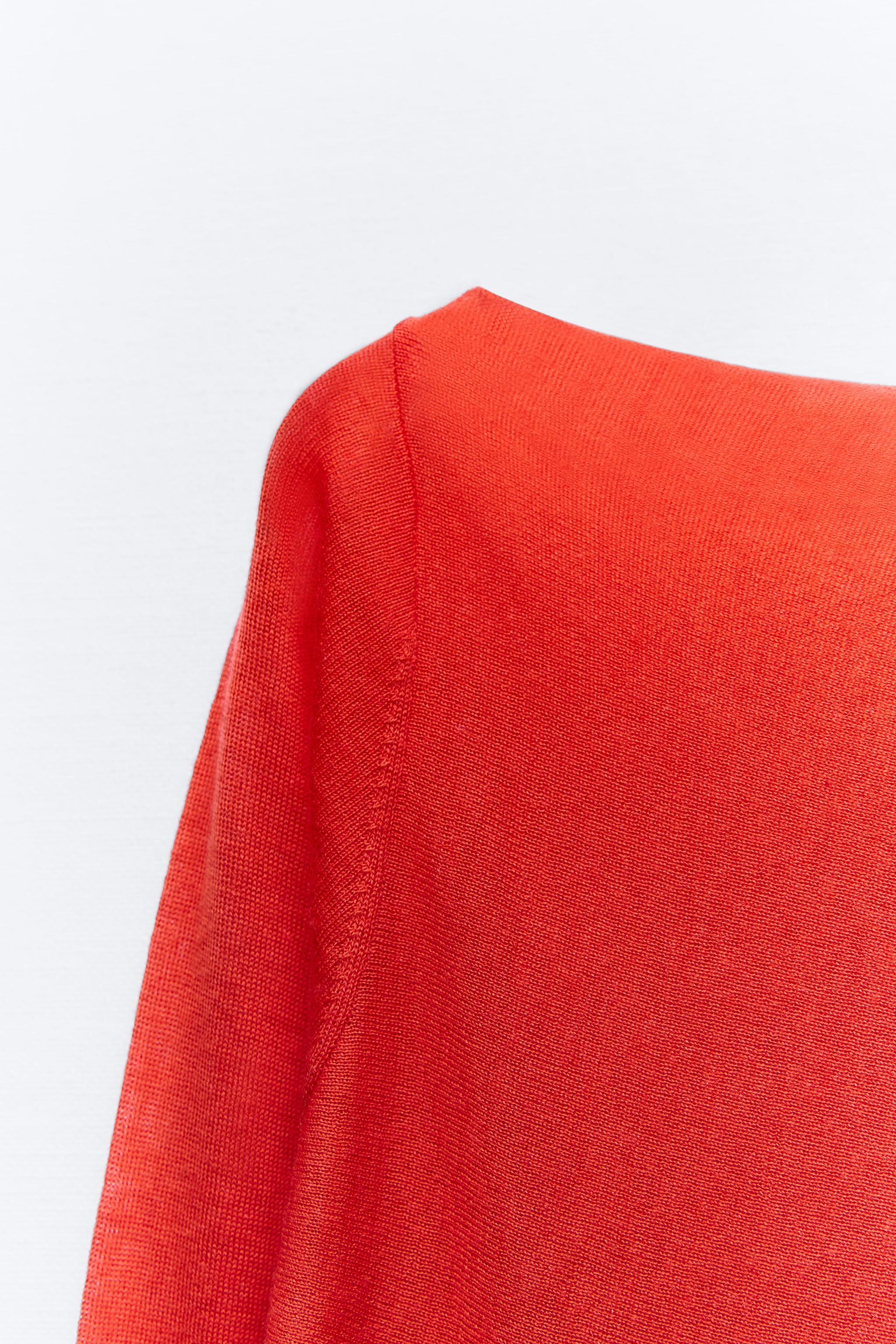 ASYMMETRICAL WOOL AND SILK BLEND SWEATER - Dark orange