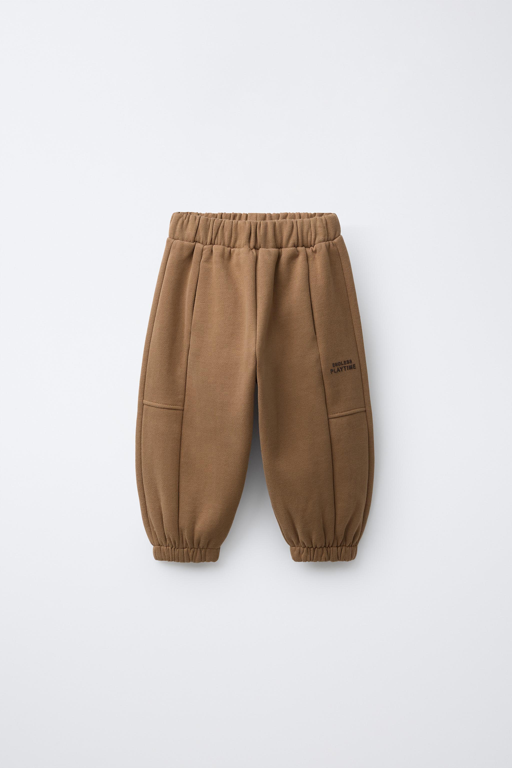 CALÇA BALLOON FORRADA - Marrom-escuro | ZARA Brasil