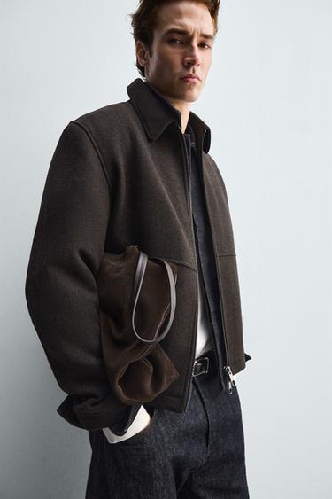 TEXTURED ZIP-UP JACKET - Brown by Zara - Image 5