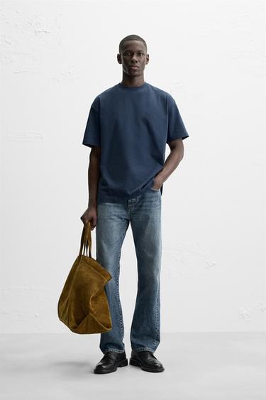 БАЗОВАЯ ФУТБОЛКА HEAVY WEIGHT — СИНИЙ от Zara