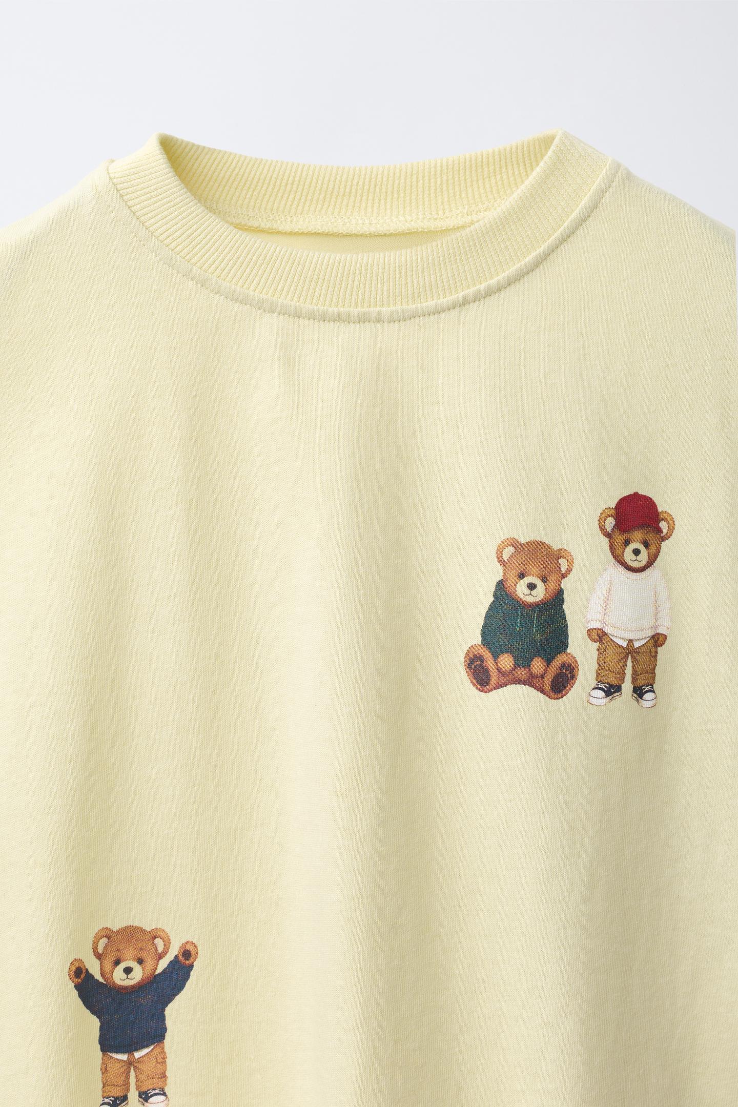 Детская футболка Zara Bear Print, цвет: Светлый жёлтый — фото 4