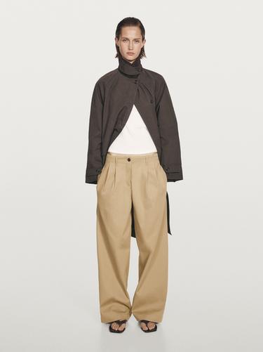 Pantalon large - Vison foncé de Zara