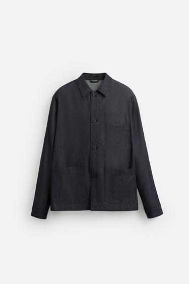 SOBRECAMISA DENIM BOLSILLOS - Índigo de Zara