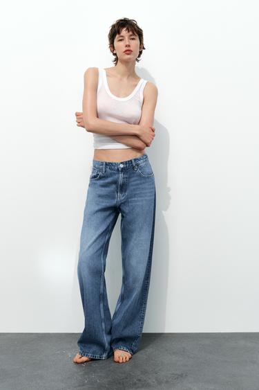 JEANS TRF RELAXED DE CINTURA MÉDIA - Azul-marinho da Zara - Imagem 0