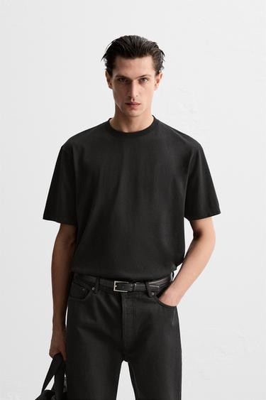 MEDIUM WEIGHT T-SHIRT - Black by Zara