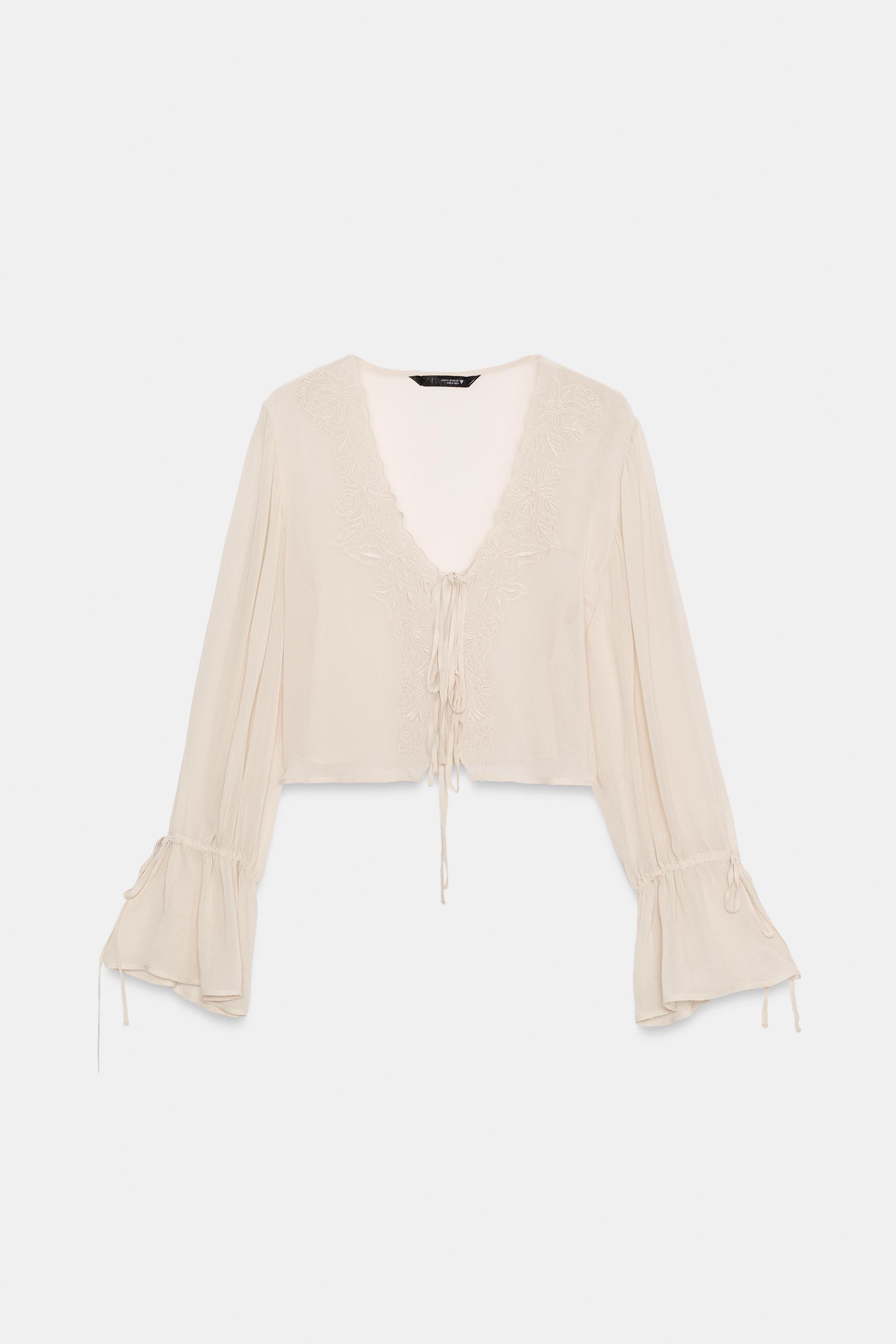 EMBROIDERED TIE TOP