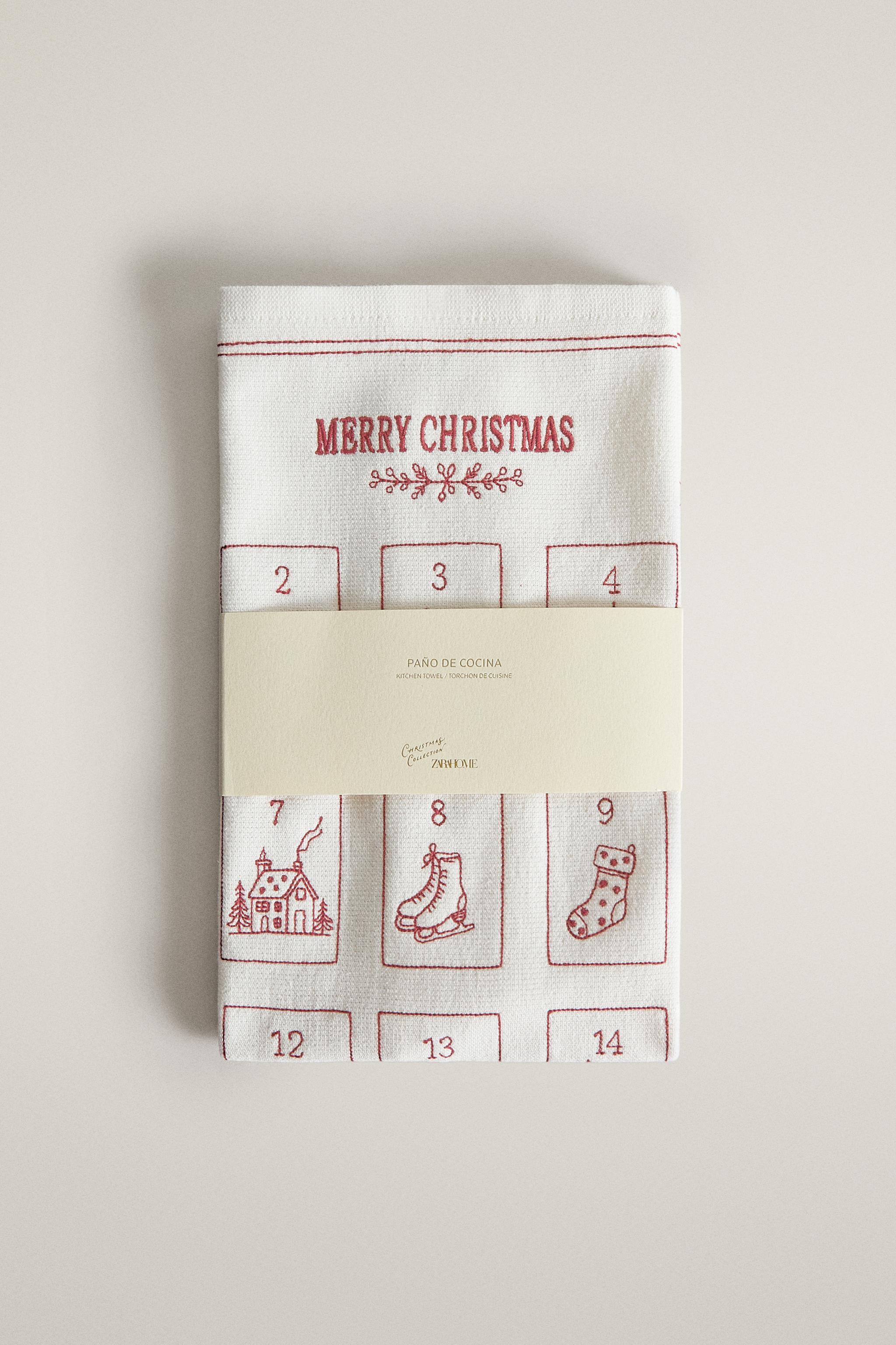 CHRISTMAS ADVENT CALENDAR KITCHEN TOWEL