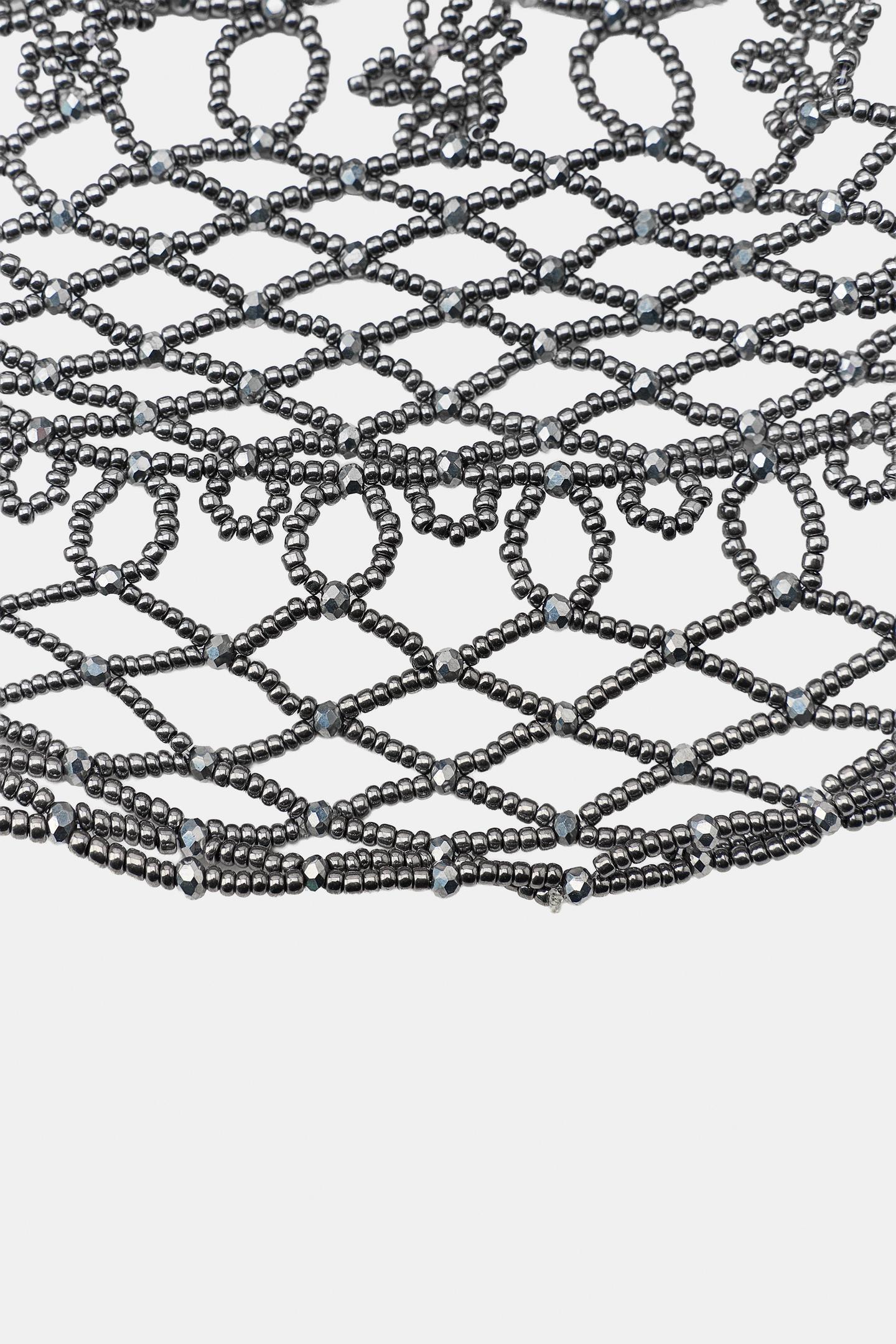 Женский головной убор Zara Beaded Cloche Hat, цвет: Серебряный — фото 5