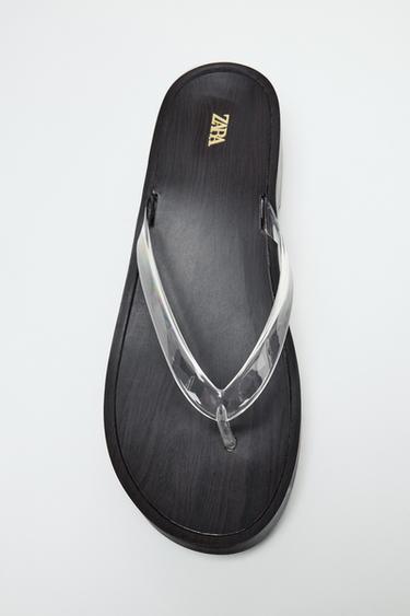 ВИНИЛОВЫЕ БОСОНОЖКИ НА ПЛАТФОРМЕ — Прозрачный от Zara