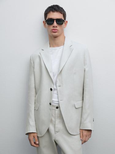 Zara 100% linen suit blazer - Light beige