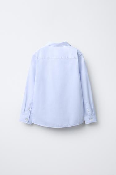 CHEMISE STRUCTURÉE UNIE HABILLÉE - Bleu ciel de Zara - Image 1