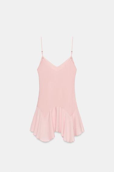 COMBINED RUFFLED DRESS - Light pink by Zara - Image 6