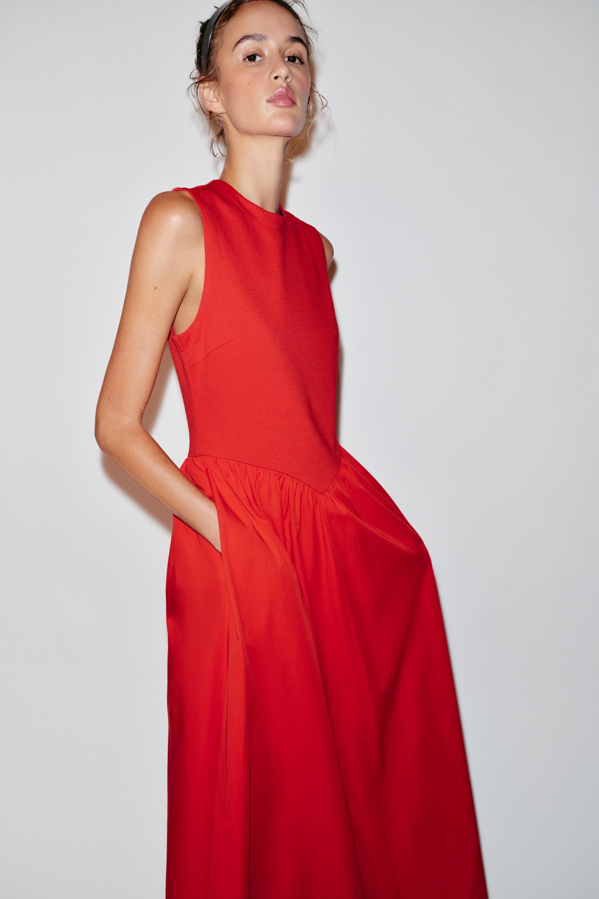 COMBINATION MIDI DRESS thumbnail 4