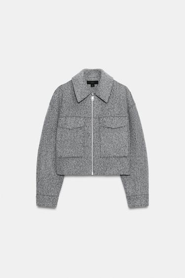 JAQUETA COM BOLSOS FRONTAIS - Cinza-médio da Zara - Imagem 0