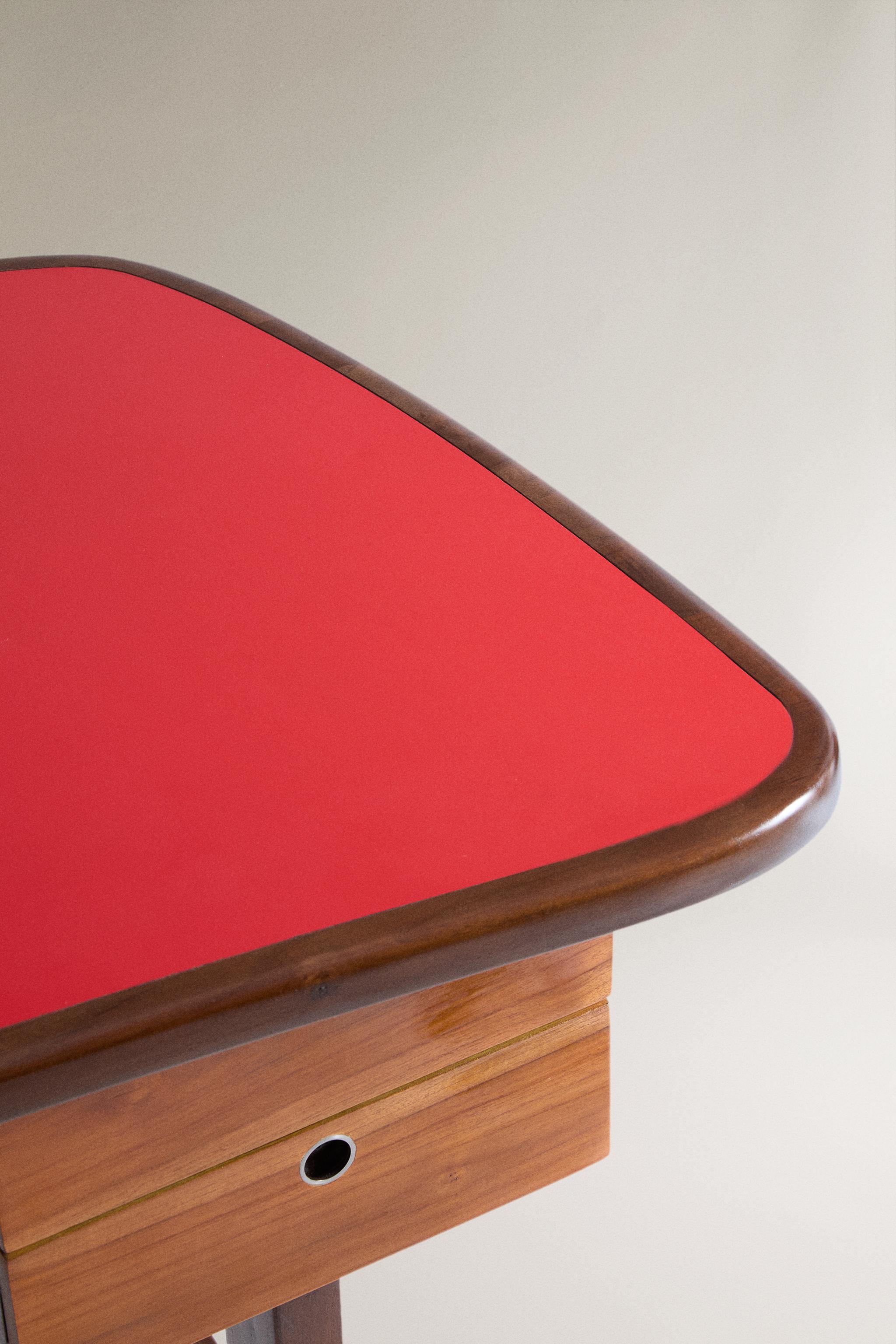 GLOSS TEAK WOOD DESK — Reds