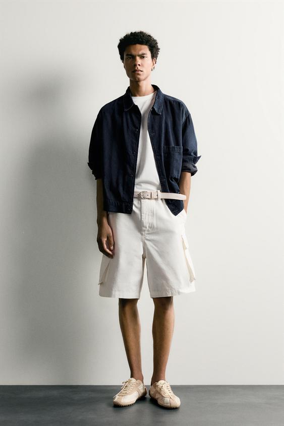 BERMUDA CARGO RELAXED FIT CANVAS - Blanc de Zara - Image 0