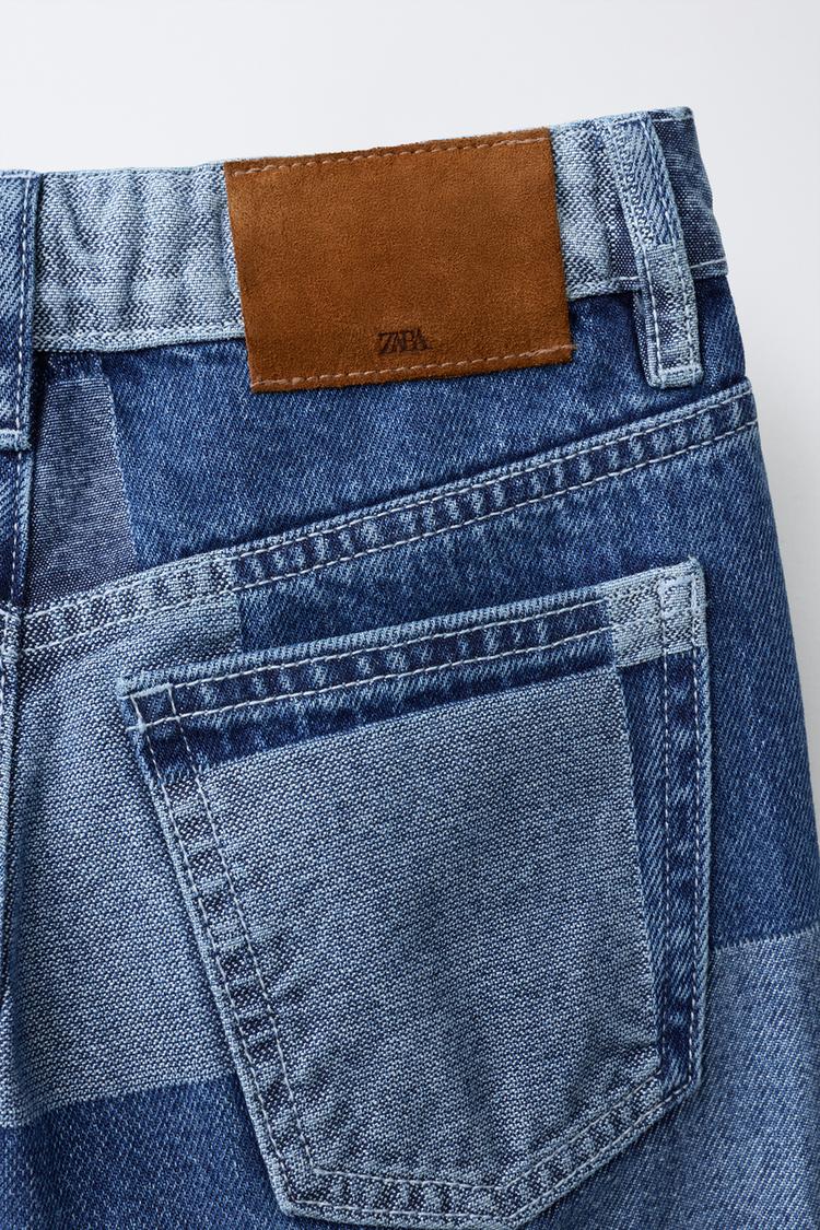 JEANS DE PIERNA ANCHA CON PARCHES 4