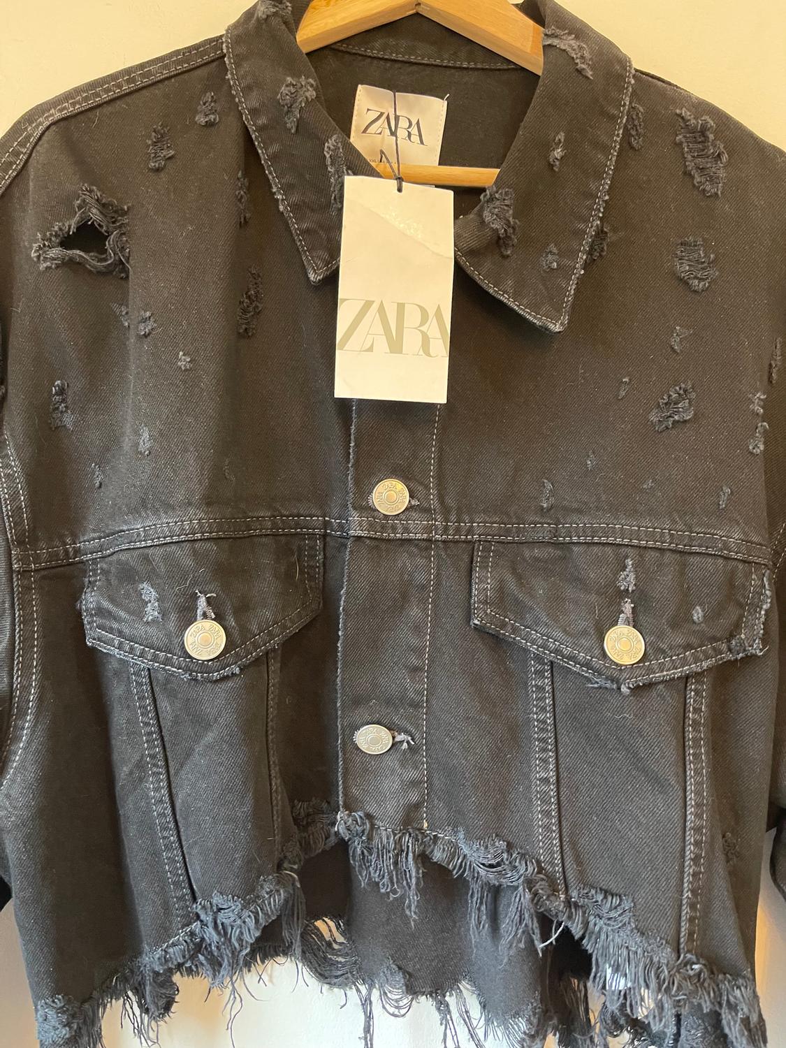 TRF RIPPED CROPPED DENIM JACKET - Image 6