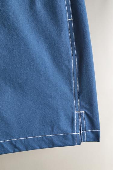 BEACH SWIMMING TRUNKS WITH SEAMS - Blue by Zara - Image 2