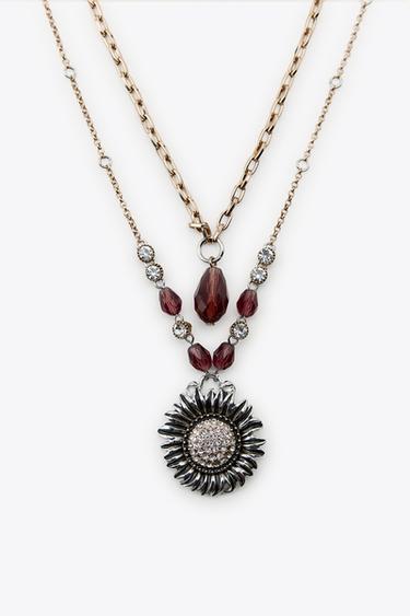 LOT DE 2 COLLIERS FLEUR ET FANTAISIE - Or / Argent de Zara - Image 2