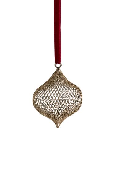 Zara MESH BALL CHRISTMAS TREE ORNAMENT - Silver - Image 0