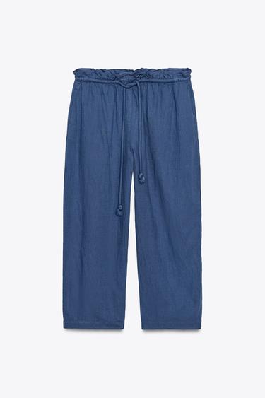 PANTALON AVEC LIN ZW COLLECTION - Indigo de Zara - Image 5