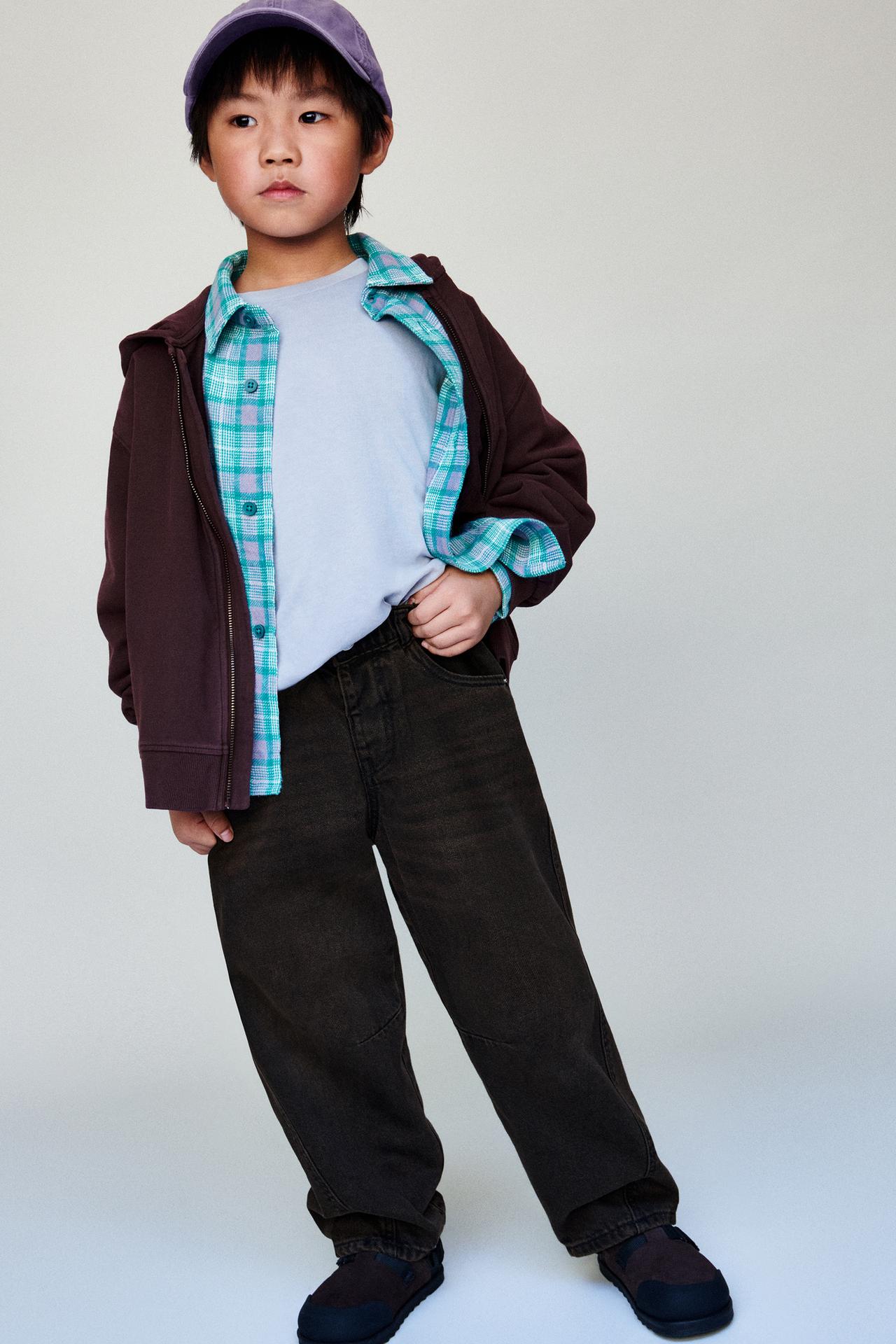 BROWN OVERDYE BARREL JEANS — Dark brown