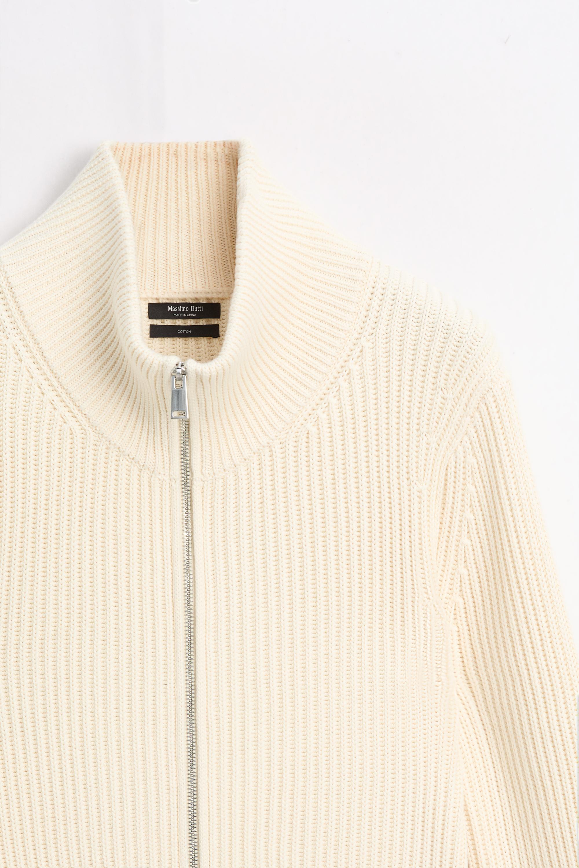 Cardigan en maille à côtes perlées 100 % coton