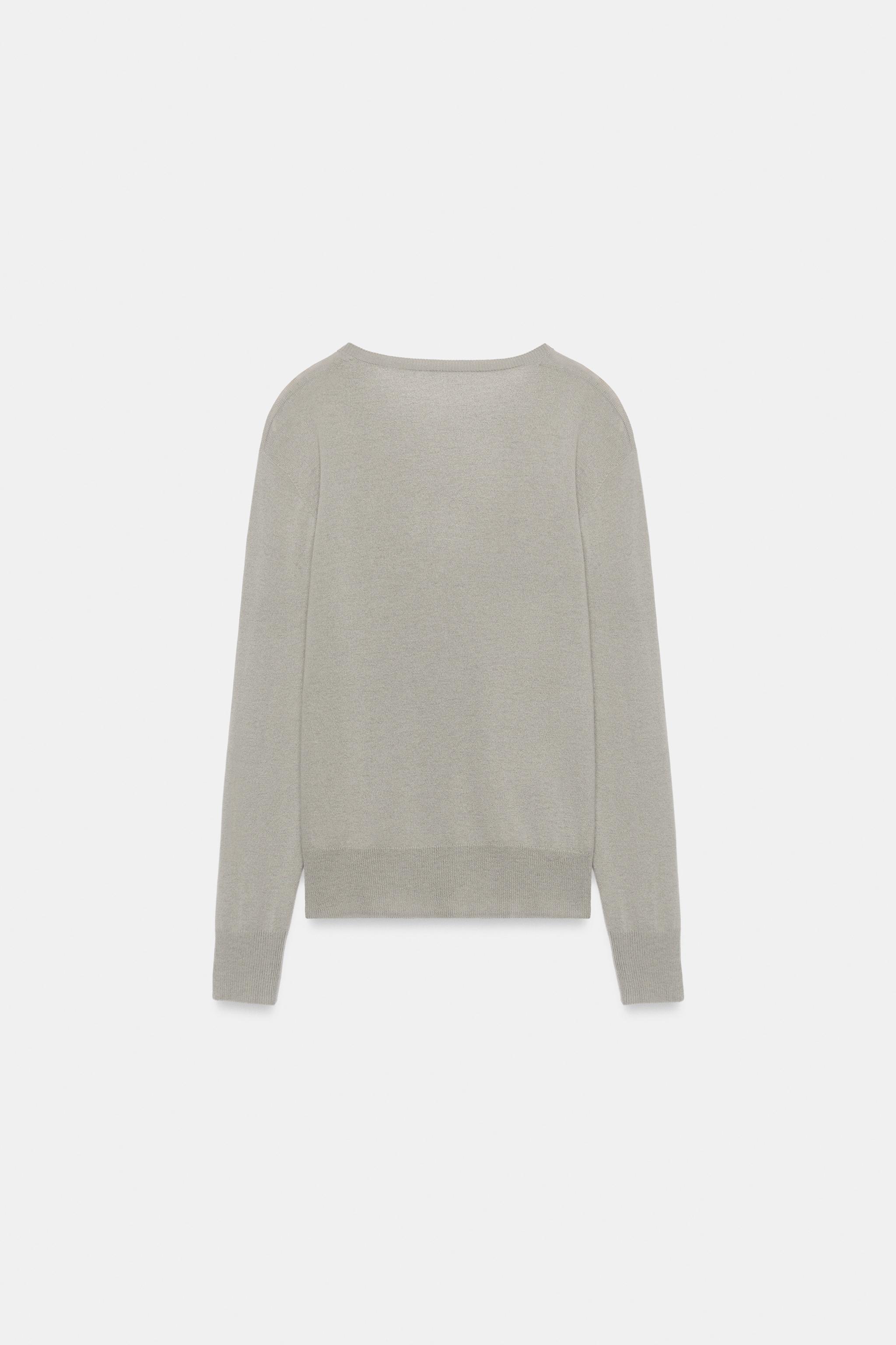 Женские свитеры Zara EXTRA SOFT 100% WOOL V-NECK JUMPER — фото 6