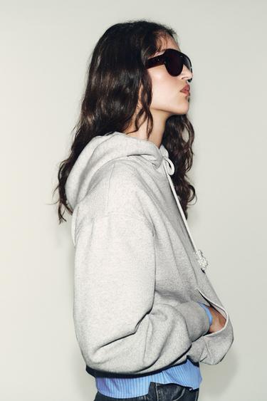 BALLOON HEM HOODIE - Grey marl by Zara - Image 5