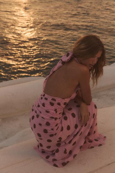 ROBE LONGUE À POIS - Roses de Zara - Image 3