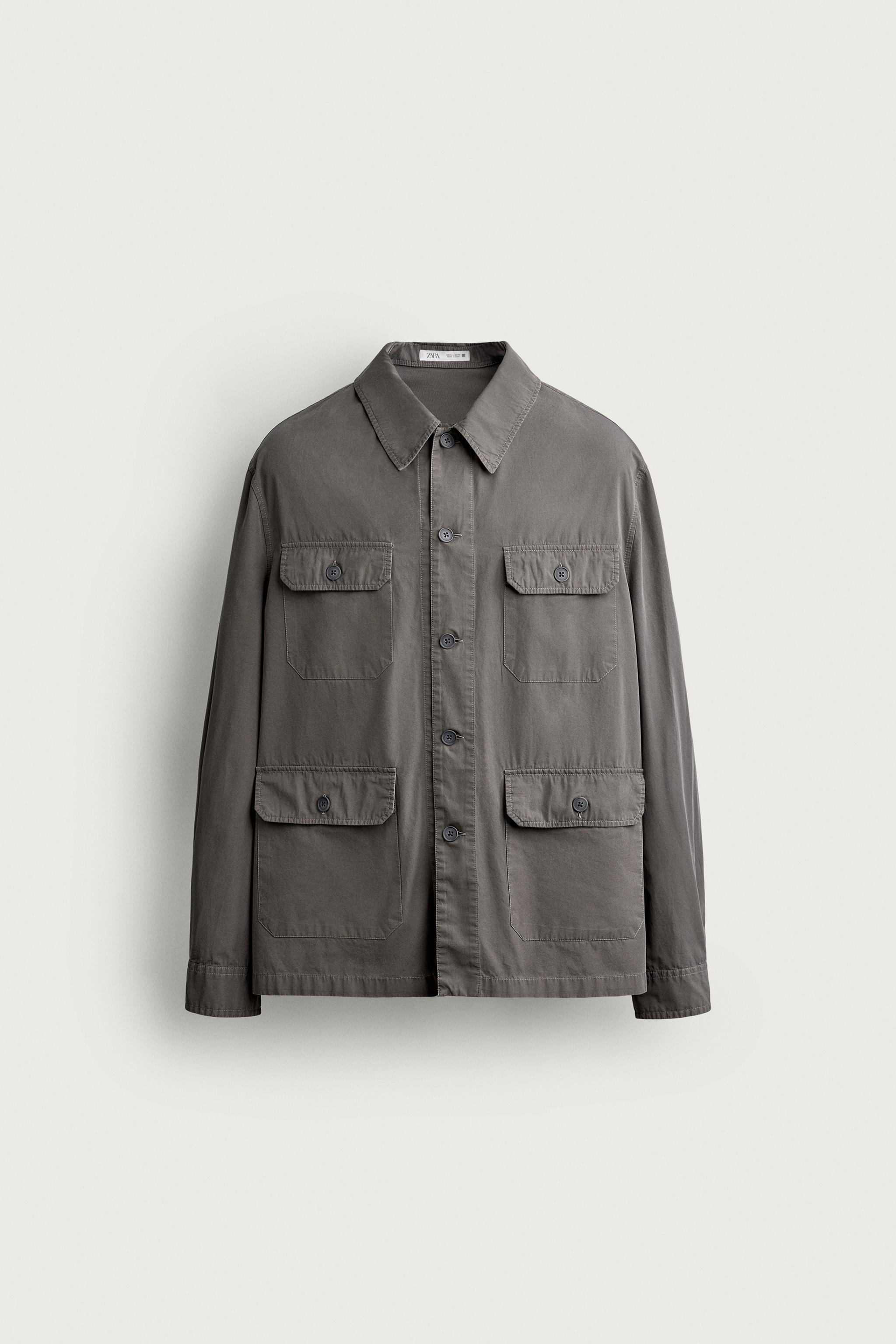 ライトウェイトポケットシャツジャケット - グレーマール | ZARA Japan