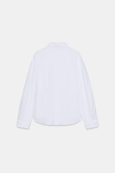 STRIPED COTTON SHIRT - White by Zara - Image 7