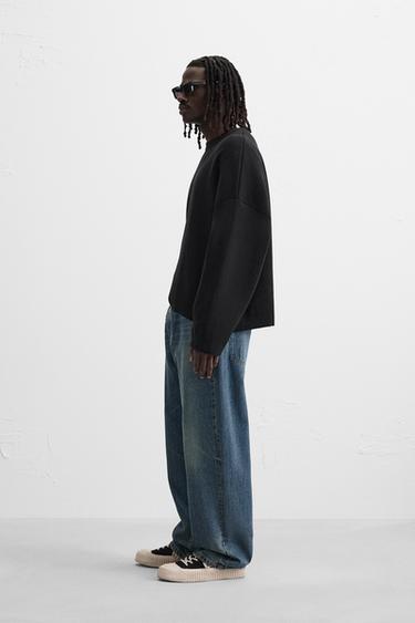 BOXY FIT SWEATER - Black by Zara - Image 3