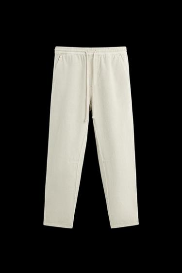 PANTALÓN ALGODÓN - LINO - Gris claro de Zara - Imagen 0