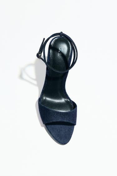 HOHE DENIM-ABSATZSANDALETTE - Blau von Zara