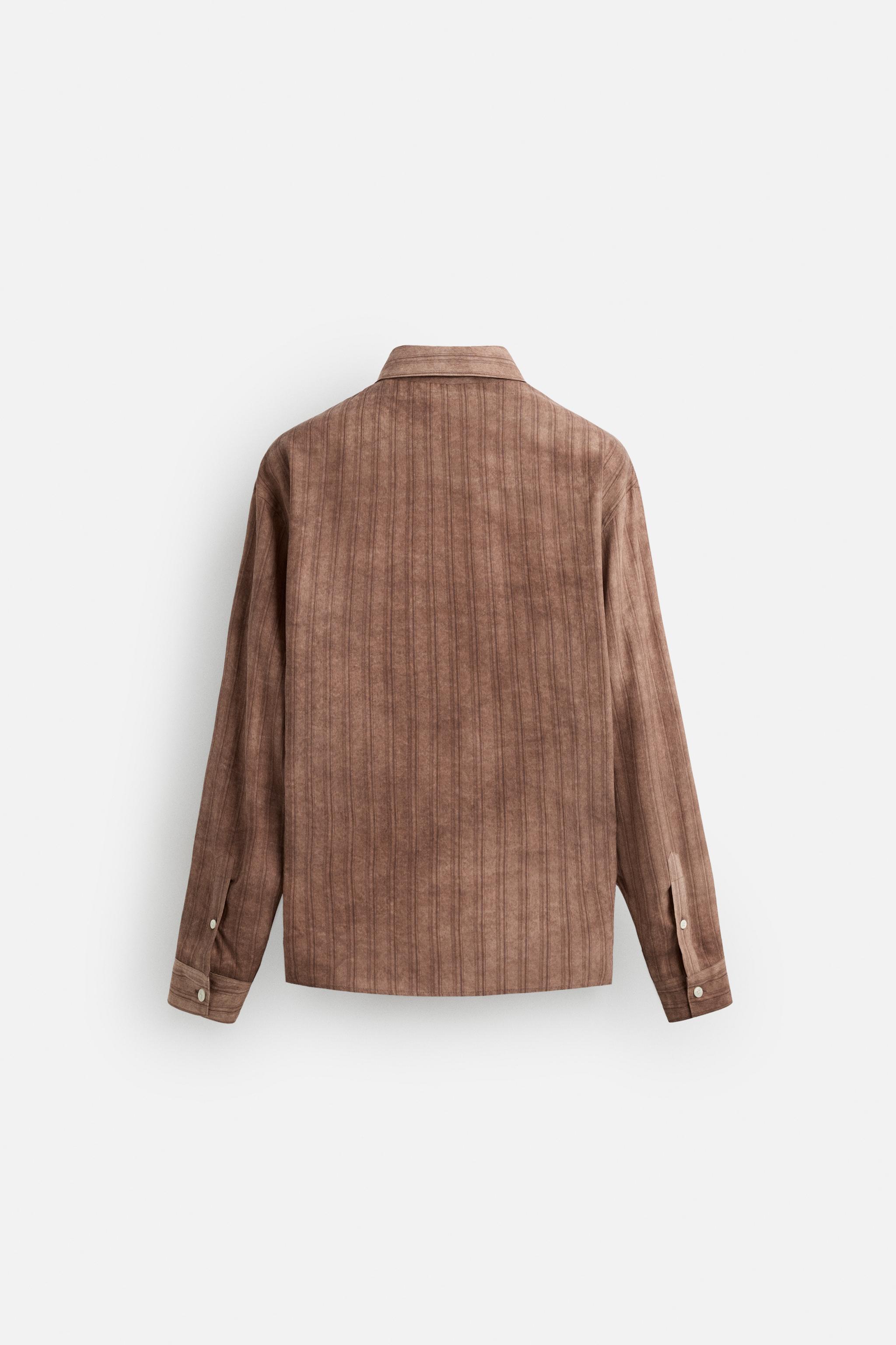 WASHED EFFECT STRIPED SHIRT - Earth | ZARA United States