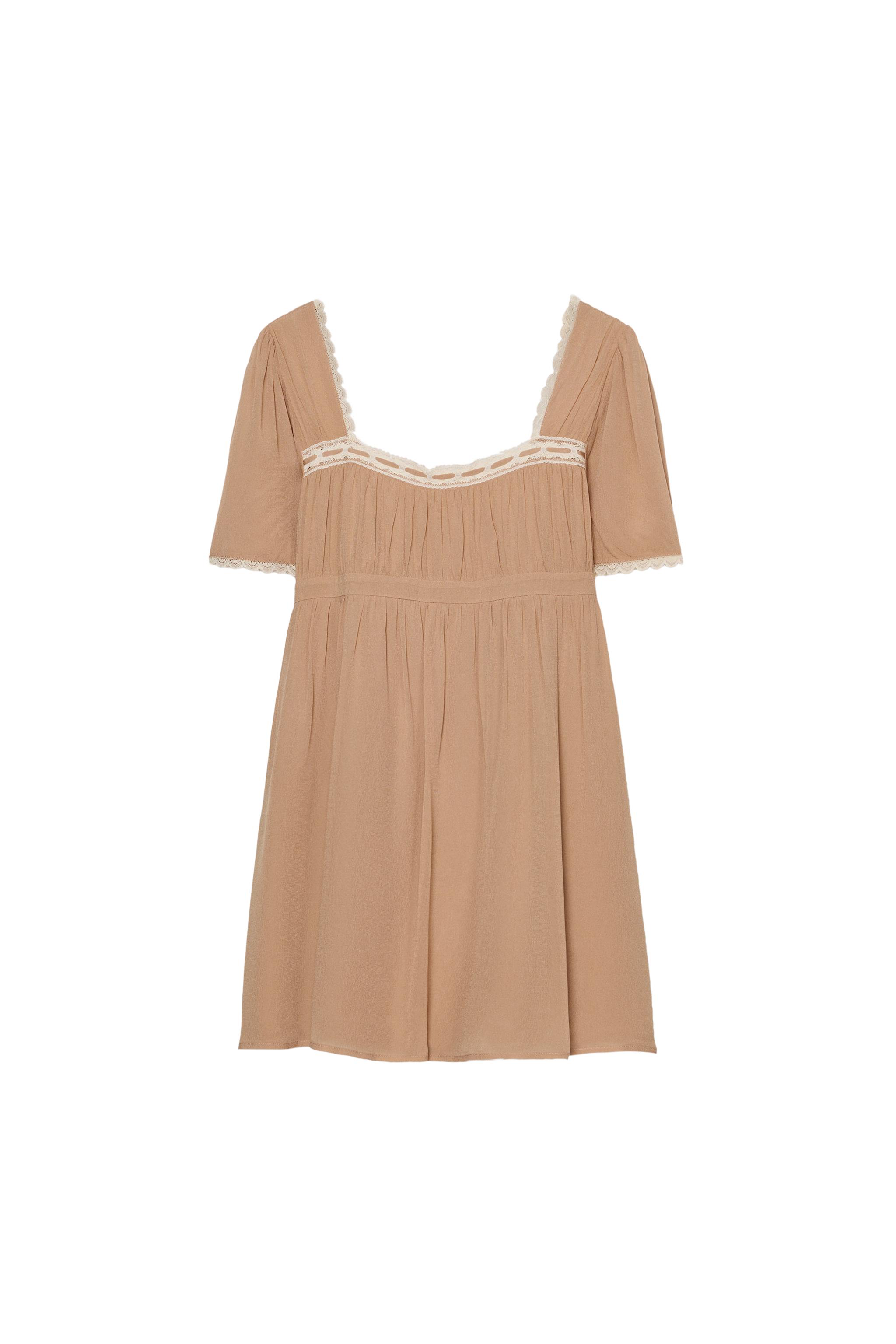 CONTRAST LACE COMBINATION DRESS - Pale pink | ZARA United States CONTRAST LACE COMBINATION DRESS - Pale pink | ZARA United States
